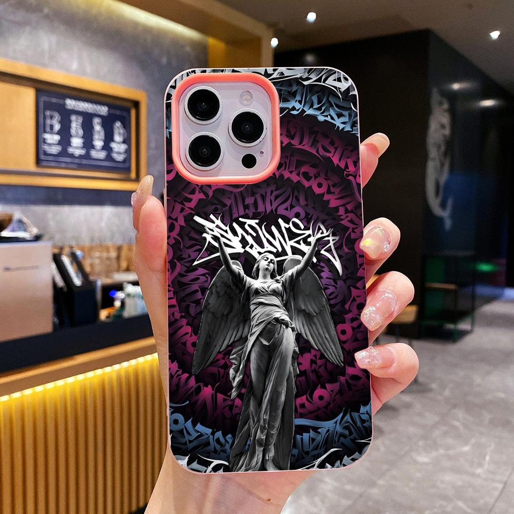 Graffiti Art Jelly Double layer Pink Mobile Phone Case for iPhone 17 16 15 14 13 12 11 Air Pro Max Plus Protective