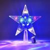 15cm Christmas Glowing Tree Topper Five-pointed Star Transparent LED Shining Lamp Xmas Colorful TopStar Ornaments Navidad Decora