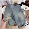 Pantalones de Invierno Gruesos y Cálidos para Niños Vaqueros de Forro Polar para Niños y Niñas Pantalones de Pana de Velour Felpa