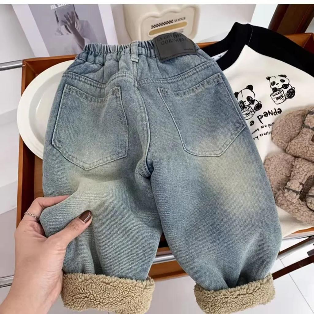 Pantalones de Invierno Gruesos y Cálidos para Niños Vaqueros de Forro Polar para Niños y Niñas Pantalones de Pana de Velour Felpa