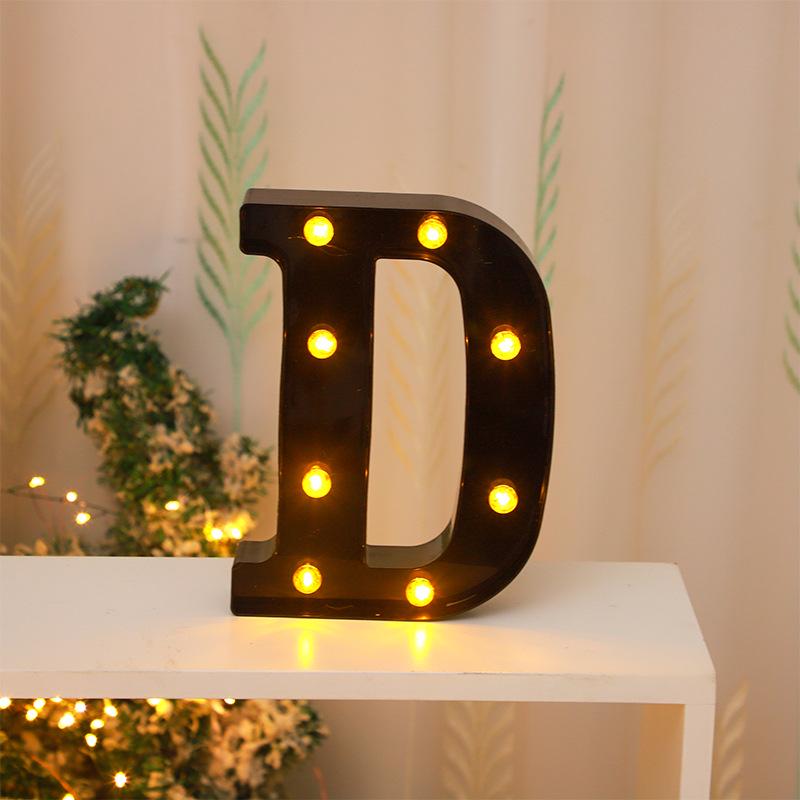 Cross-border Hot-Selling Black LED Letter Lamp for Proposal, Festival Decoration, and Ambiance Arrangement