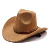 New Suede Upturned Eaves Retro Top Hat Men and Women Outdoor Travel Hat Jazz Hat Ethnic Style Top Hat