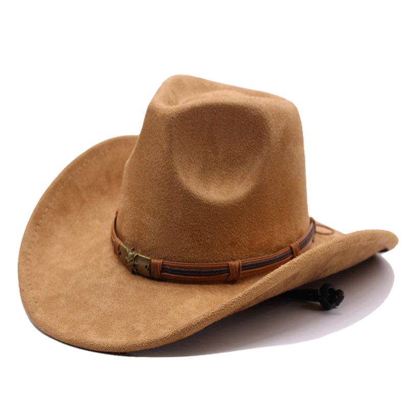 New Suede Upturned Eaves Retro Top Hat Men and Women Outdoor Travel Hat Jazz Hat Ethnic Style Top Hat