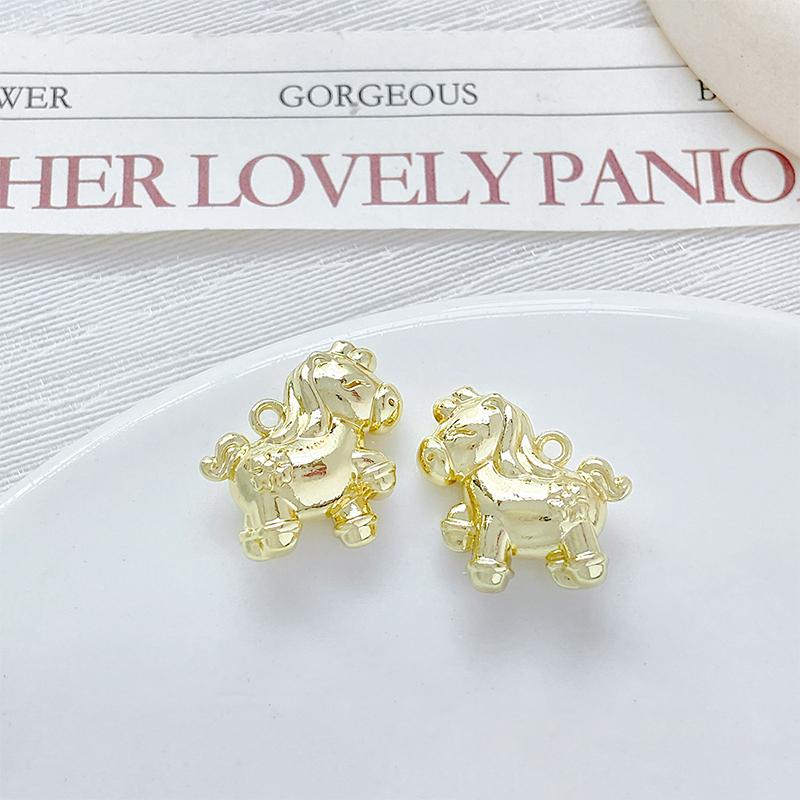 2Pcs/Lot Zinc Alloy Painted Double-Sided Horse Pendant Charms Diy Necklace Bracelet Earrings Accessories