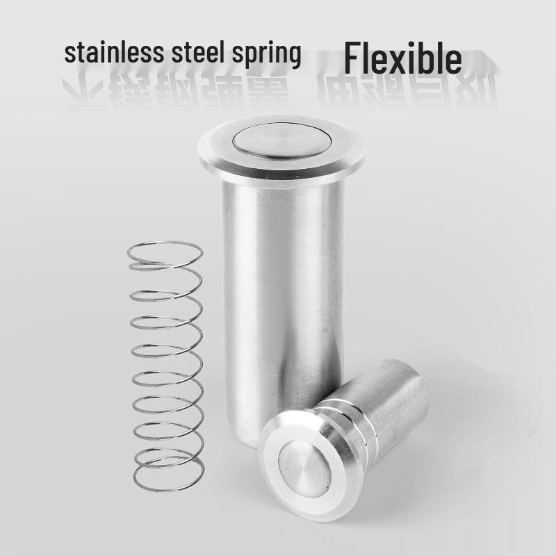 304 Stainless Steel Dustproof Door Bolt Plug with Concealed Top/Bottom and Anti-Sand Cap