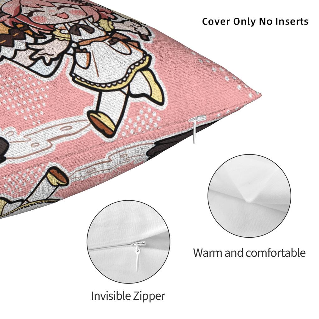 Kawaii Gaming T-Trickcals Pillow Cover Graphic Cushion Cover Funny Pillow Case For Sofa Bedroom Home Decor