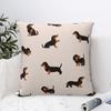 Cartoon Happy Dachshund Square Pillow Case Dog Lover Cushion Covers Creative Decorative Pillowcase for Living Room 4040cm