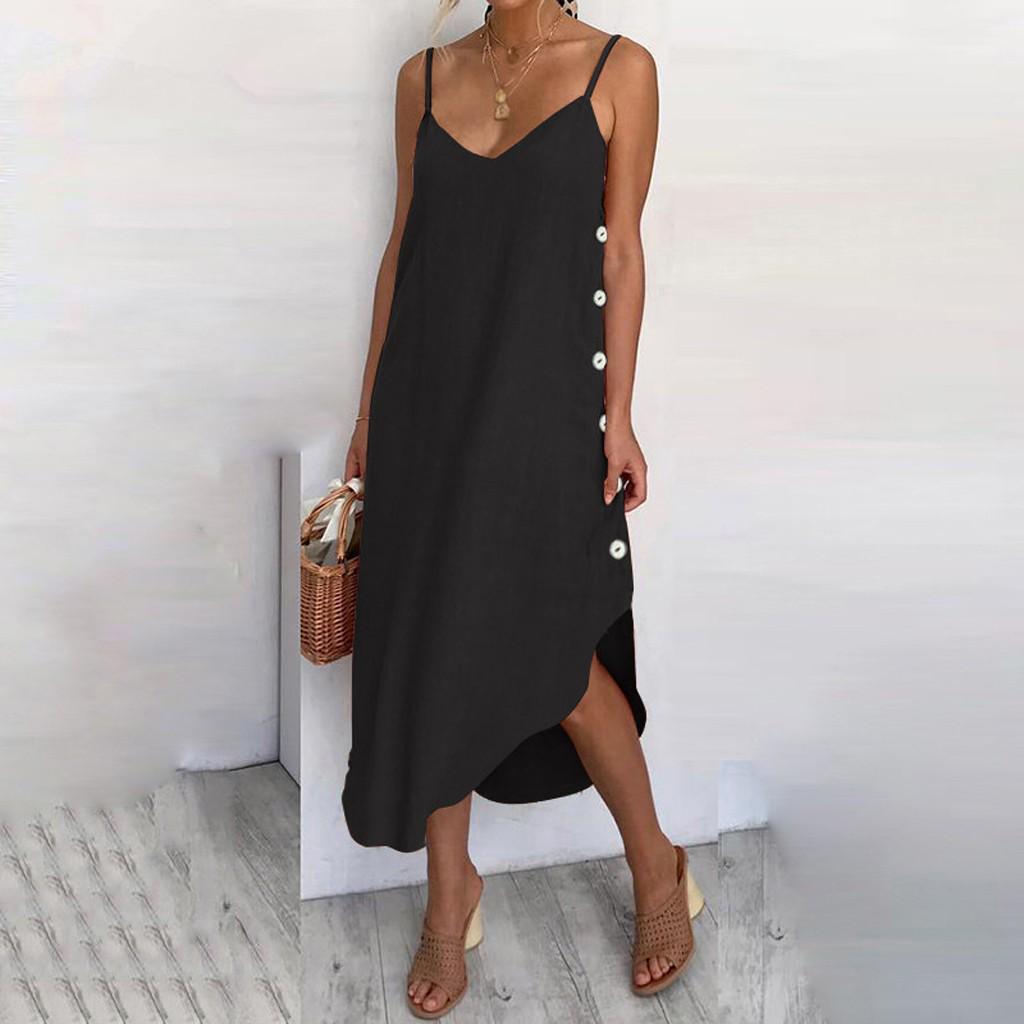 Women Sexy Low Cut Irregular Loose leisure Dress Elegant Party Prom Dresses