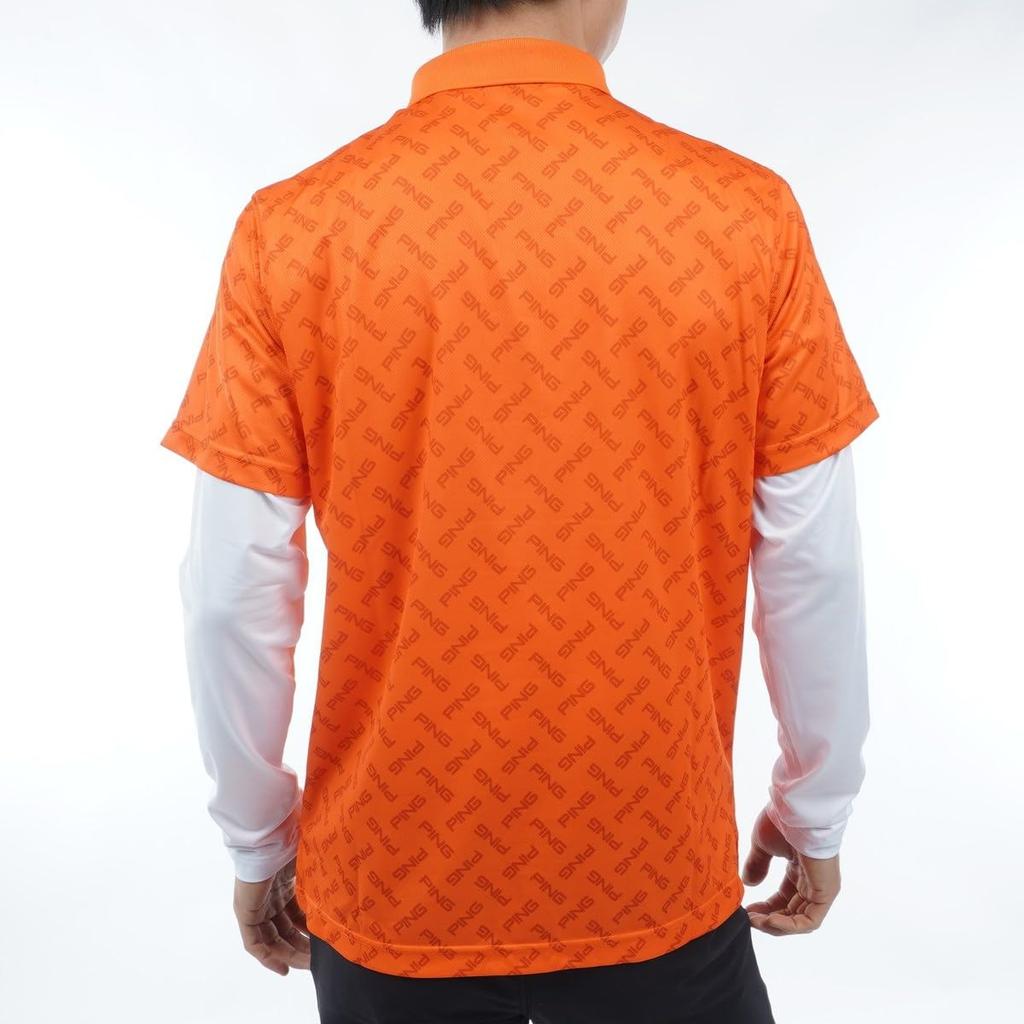 Ping Apparel Men's Polo Shirt with Inner Lining (Evaporative Cooling, Quick-Drying, UV Protection) / Golf / 621-4160209 150_Orange M