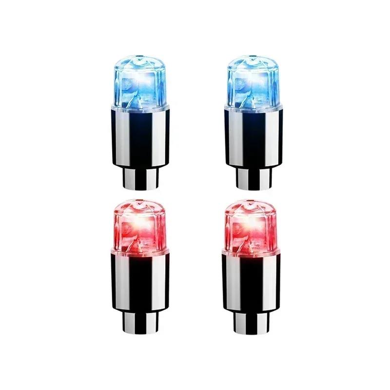 2/4PCS Colorful LED Wheel Valve Lights Motorcycles Bicycles Car Wheel Tire Valve Caps Universal Dustproof Bicycle Valve Cover Valve Stems 1