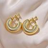 Vintage Oversize Chunky Round Circle Clip Earring for Women C Shape Tube Thick Without Pierced Hoop Earclips Jewelry Trendy