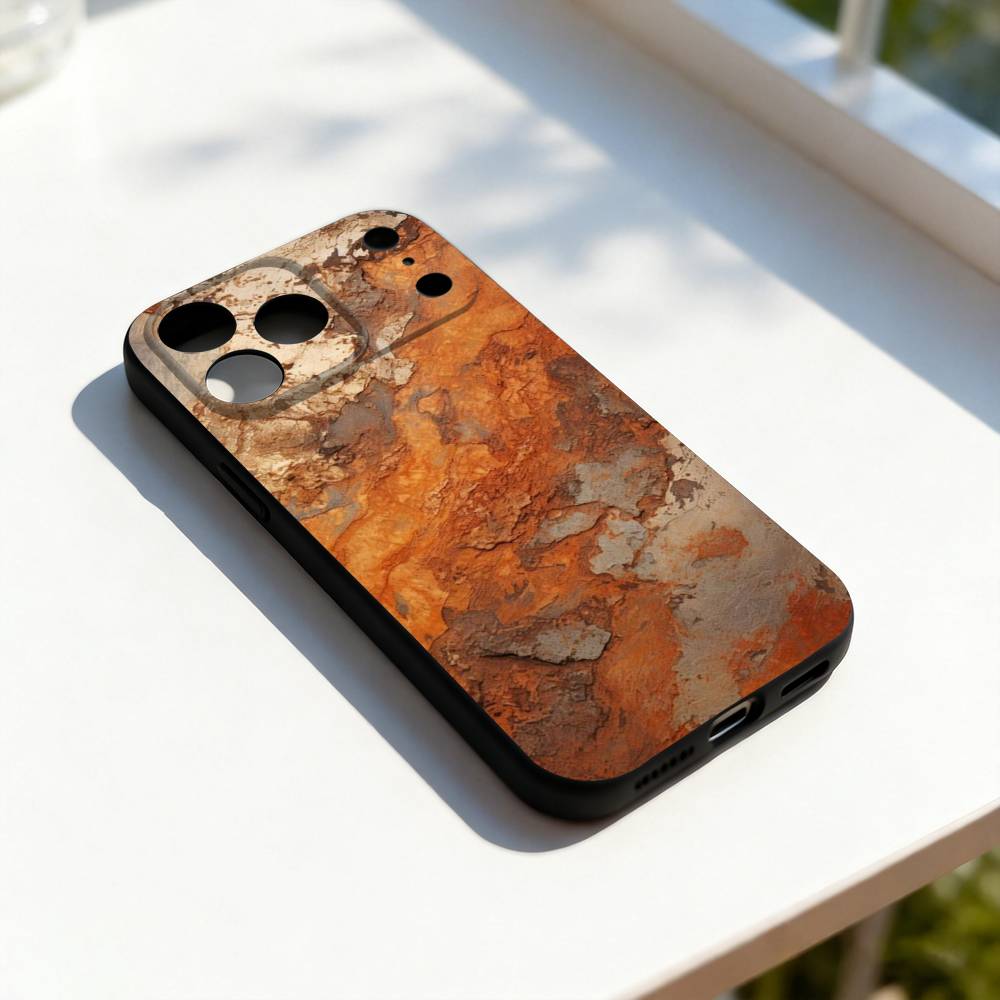 R-Retro Industrial R-Rusty Phone Case For iPhone 11,12,13,14,15,16,17,Pro,Max,Plus,E,SE4,Air,Mini Black Soft Cover iPhone12PROMAX