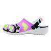 White EVA Clogs with Rainbow Feather Print, Lightweight Slip On Garden Shoes, Breathable Beach Sandals, Indoor Outdoor Slippers for Men Women