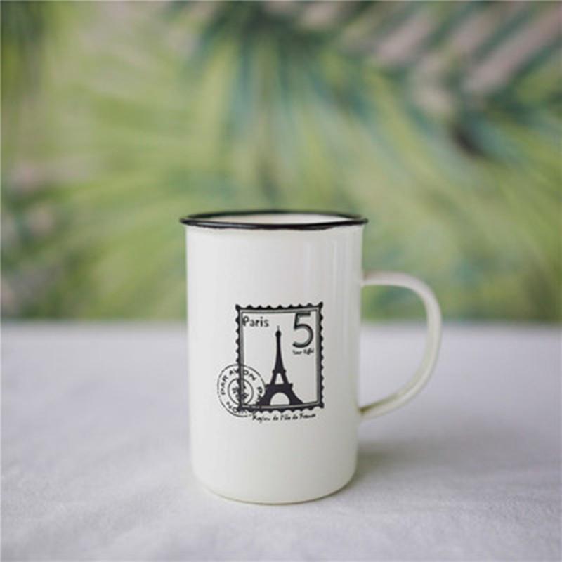 Outdoor Enamel Creative Coffee Tea Water Milk Cups Camping Mugs Enamel Mug with Handle Drinkware Vacation Hiking Mug Gifts