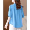 Casual Blouse Femme Short Sleeve Literary Vintage Cotton Linen Shirt Women Oversized Top
