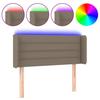 vidaXL LED Kopfteil Taupe 103x16x78/88 cm Stoff