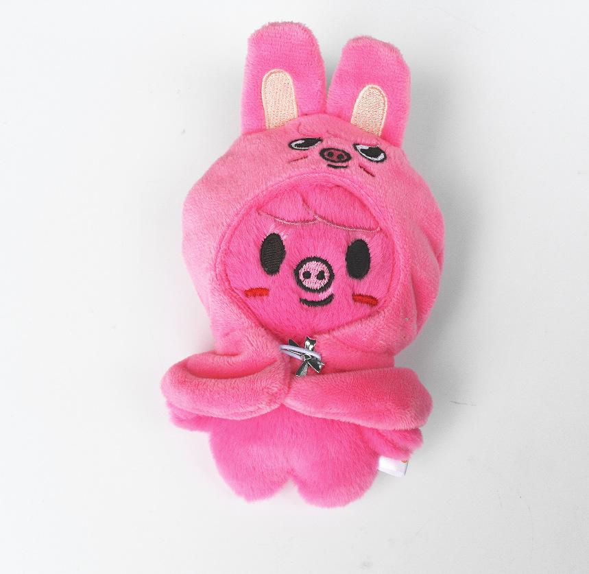 Skzoo 10Cm Plush Keychain Stray Kids Fm Bean Eye Cloak Doll Mini Plush Doll Cloak Doll Clothes Square Can Backpack Pendant