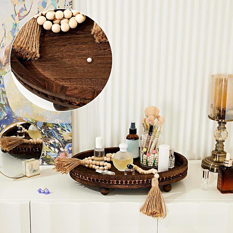 Handmade Storage Tray Aromatherapy Plate Display French Retro Style Natural Materials Hotel Restaurant Sundries Accessories