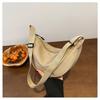 Women Solid Color Zipper Dumpling Bun Crossbody Bag Leisure Inclined Shoulder Bags Adjustable Band Strap Armpit Handbag