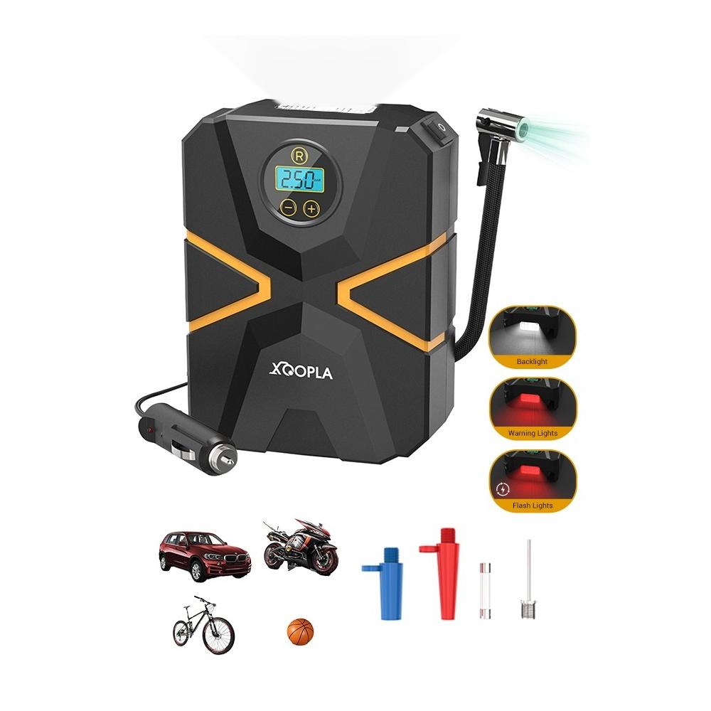 

Digital Car Tire Inflator 150PSI Air Compressor DC12V Cord Portable Air Pump with Digital Pressure Display 3 Nozzle LED light Valve Adaptors for Car/