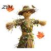 Creative Thanksgiving Gift Scarecrow Window Stickers with Realistic Maple Leaf, Pastoral Decals, Waterproof Durable Film PVC Static Clings for