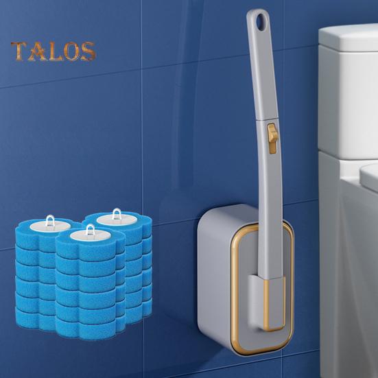 Toilet Brush with Long Handle Easy Installation Toilet Brush Kit with Wall Hanging Storage Box 24 Aromatherapy Brush Heads