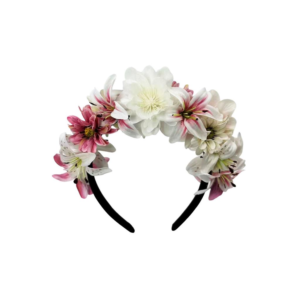 New Mori ins wind simulation flower women's headband hair accessories, Hawaiian vacation headgear