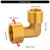 Pack Of 3 Practical Sturdy Brass 1/2Inch 90 Degree Point Connectors Male to Female Thread for Hot And Cold Water Supply