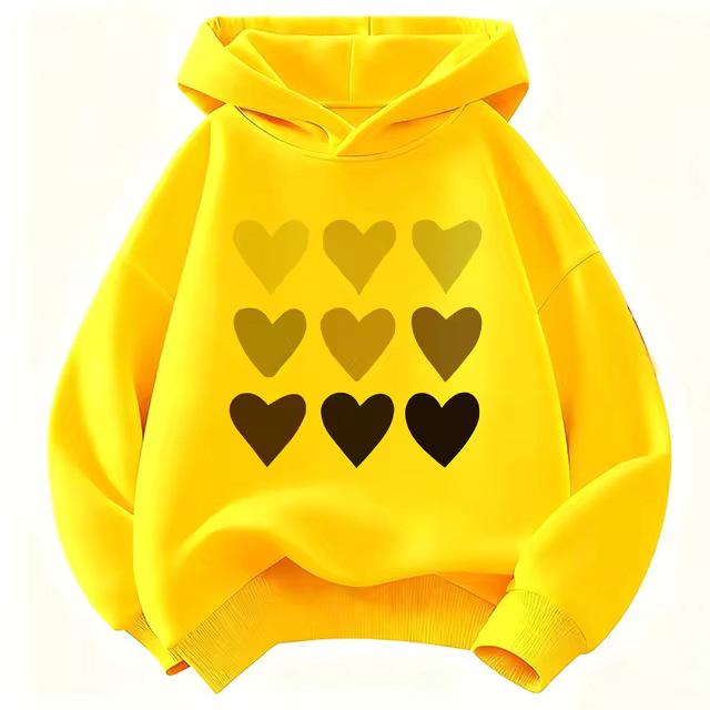 Kinder Niedlicher Herz-Harajuku-Hoodie - Jungen & Mädchen Herbst/Winter Lässiger Pullover