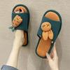 Cute Cotton Linen Slippers for Women - Silent Indoor Home Footwear for Spring and Autumn