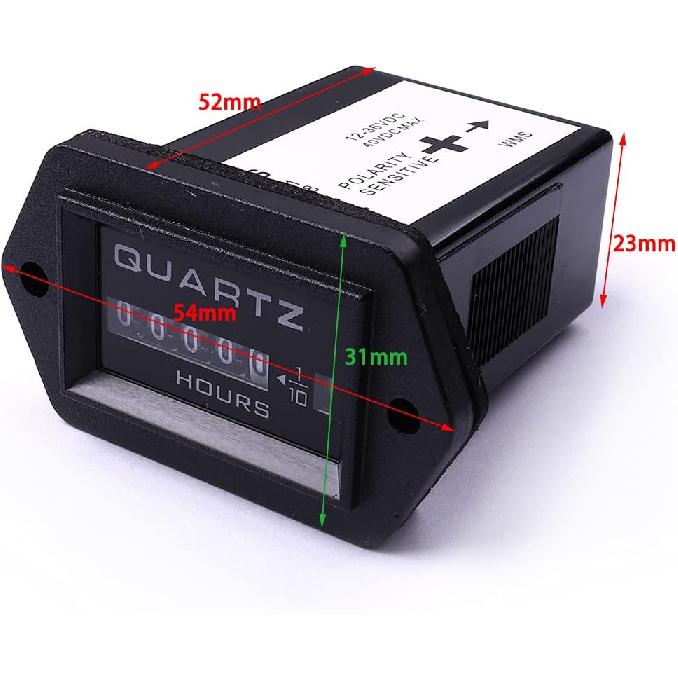 ATOPLEE Mechanical Hour Meter 12v To 36v Truck Tractor Diesel Outboard Engine Hour Meter Rectangular
