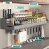 Stainless Steel Wall-Mounted Kitchen Rack with Knife Holder, 40CM