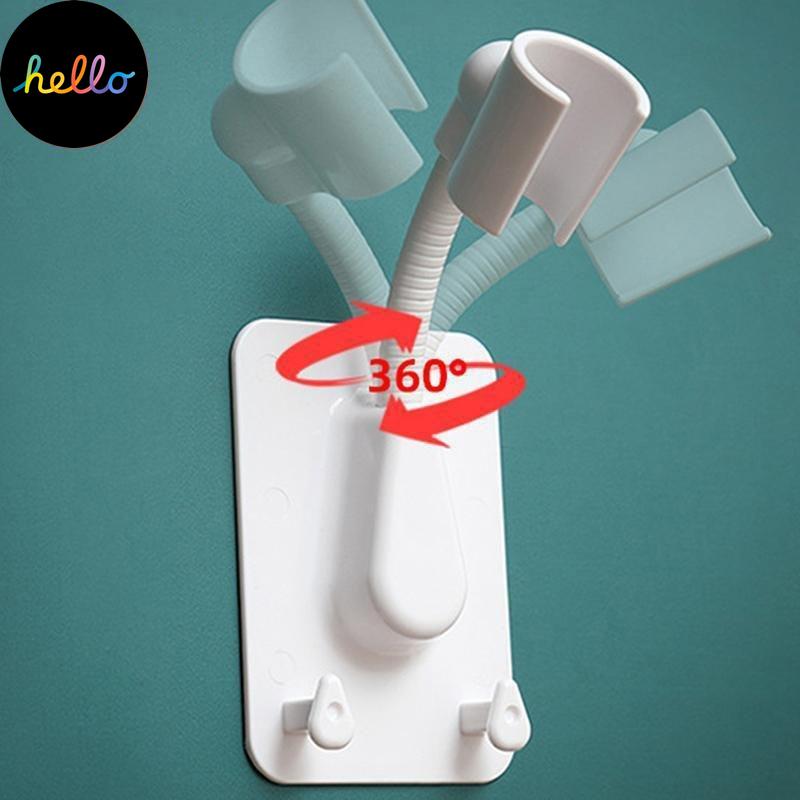 Universal Shower Head Holder Adjustable Self-Adhesive Showerhead Bracket With 2 Hooks