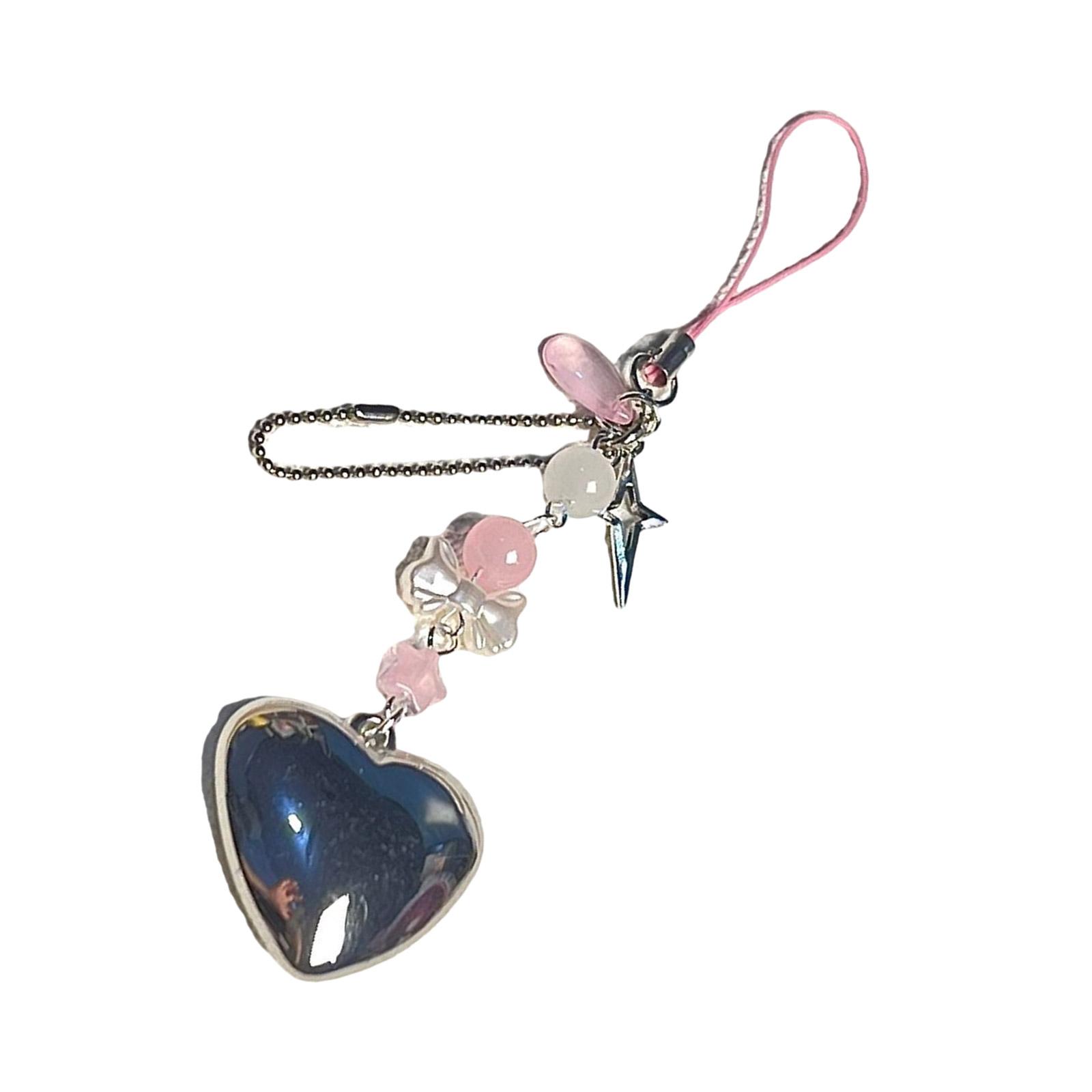 

Серебряный сердечный подвесной акриловый телефонный брелок ручной работы, модный аксессуар, стильный кулон для телефона, подходящий для украшения телефонов