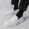 Fashion Luxury Retro Designer White Square Toe Thick-soled Height Increasing  Shoes For Men Formal Wedding Prom Dress Performance Loafer