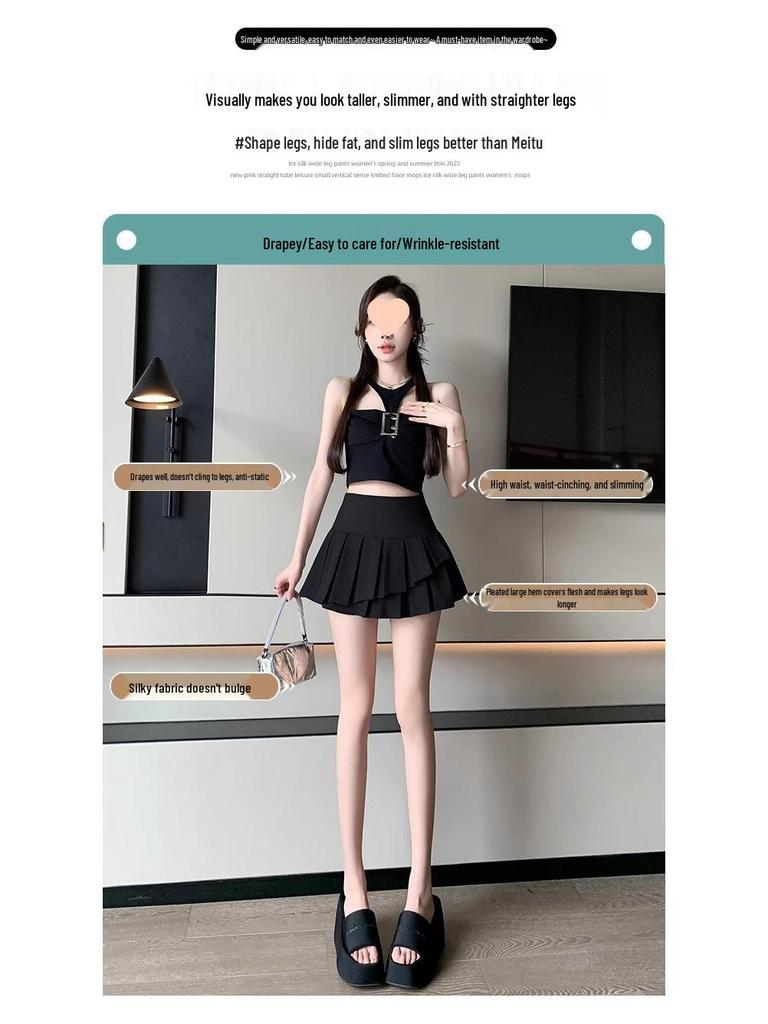 Women's 2026 Summer A-Line High Waist Pleated Skirt Suit