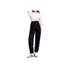 Anta Comfortable Casual Loose High-Waisted Fleece Simple Straight Leg Knitted Sports Pants Women pants Basic-Black 962447305-1