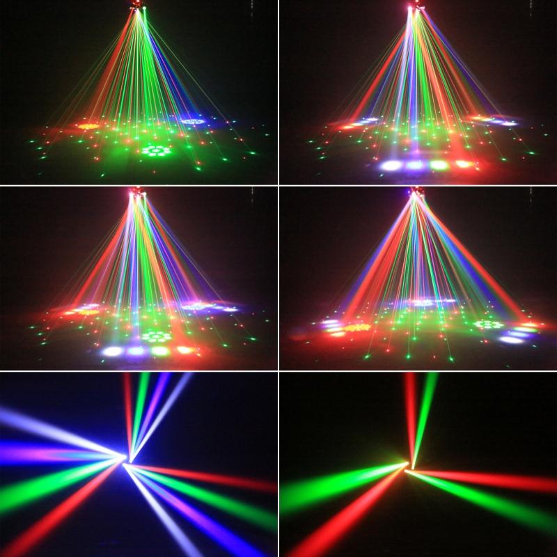 LED Moving Head 80W RGBW 4in1 Mini Six Arm Beam Strobe Light Yellow Flash Dj Bar DMX 512 Remote Control Stage Effect