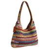 Coach Brooklyn 28 Gewebtes Design Magnetverschluss Stroh Und Kalbsleder Hobo Tasche Damen Hobo Tasche Mehrfarbig CDZ39-B4L38