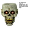Skull Flower Pot Resin Human Skull Planter Halloween Candy Bowl Gothic Plant Pot for Succulents Home Office Desk Decoration