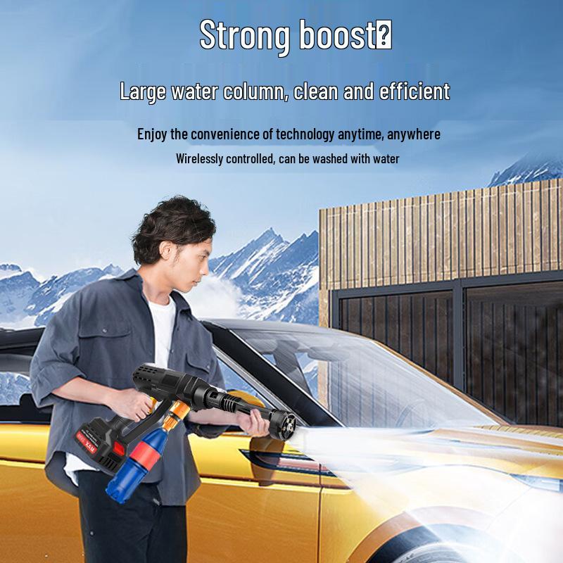Tragbarer Hochdruck-Akku-Autowascher - Wiederaufladbare Lithiumbatteriebetriebene Wasserpistole zur Autoreinigung