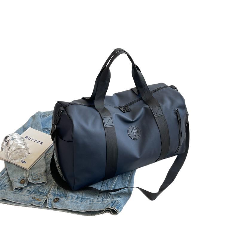 Unisex Large Capacity Duffel Bag with Shoe Compartment - Waterproof, Simple Solid Color Travel & Gym Bag