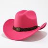 New Tibetan woolen top hat with rolled brim Western cowboy hat with rolled edge Felt hat European and American western cowboy hat