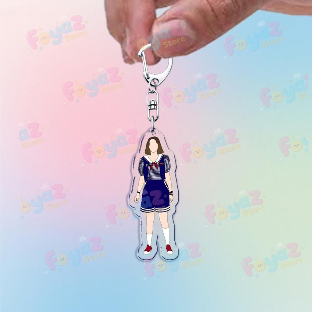 Tv Show Will Byers Keychain for Accessorie Bag Eleven Joyce Byers Art Hellfire Charm Keyrings Jewelry Friends Club Gifts