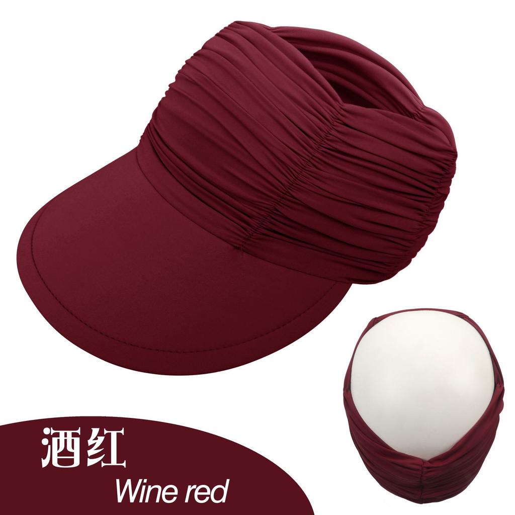 Women'S Sun Hat Women'S Uv Protection Ice-Feeling Material Large Brim Outdoor Sports Empty Top Hat