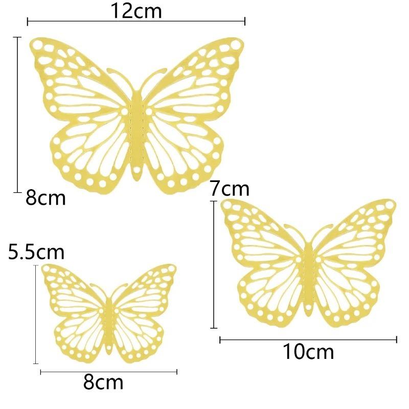 Princess Crown Butterflies Stickers Valentine's Day Gift Decoration Flower Ornament Decor Party Birthday Supplies Accessories