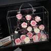 Elegant Clear Acrylic Hand Carry Box Flower Display Container Perfect For Flower Displays And Special Event