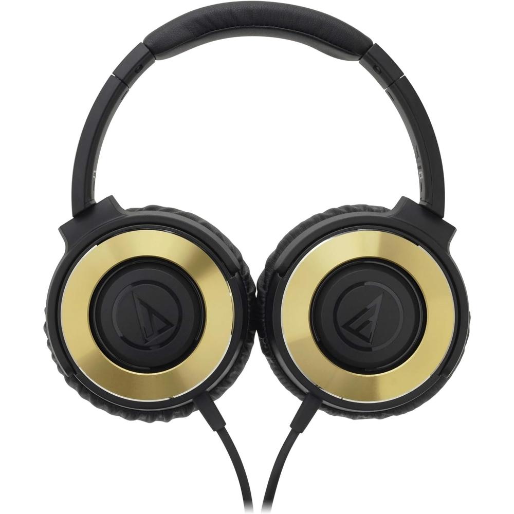 Audio Technica Solid Bass Portable Headphones Heavy Bass Black Gold Ath Ws550 Bgd Black Gold