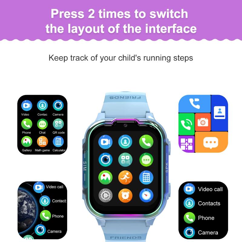 2026 NOVÉ Dětské chytré hodinky GPS 4G Sledování Video hovor Kamera SOS Voděodolný Displej Poloha LBS Tracker Chytré hodinky pro IOS Android
