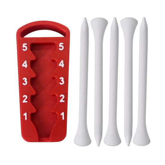 Golf Tee Height Adjuster 5 Settings Precision Tee Elevator Height Setter Consistent Multi-functional Tee Holder with 5 Tees